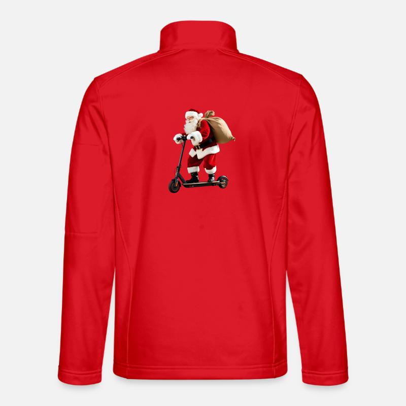 Weihnachtsmann auf Roller Unisex Softshelljacke