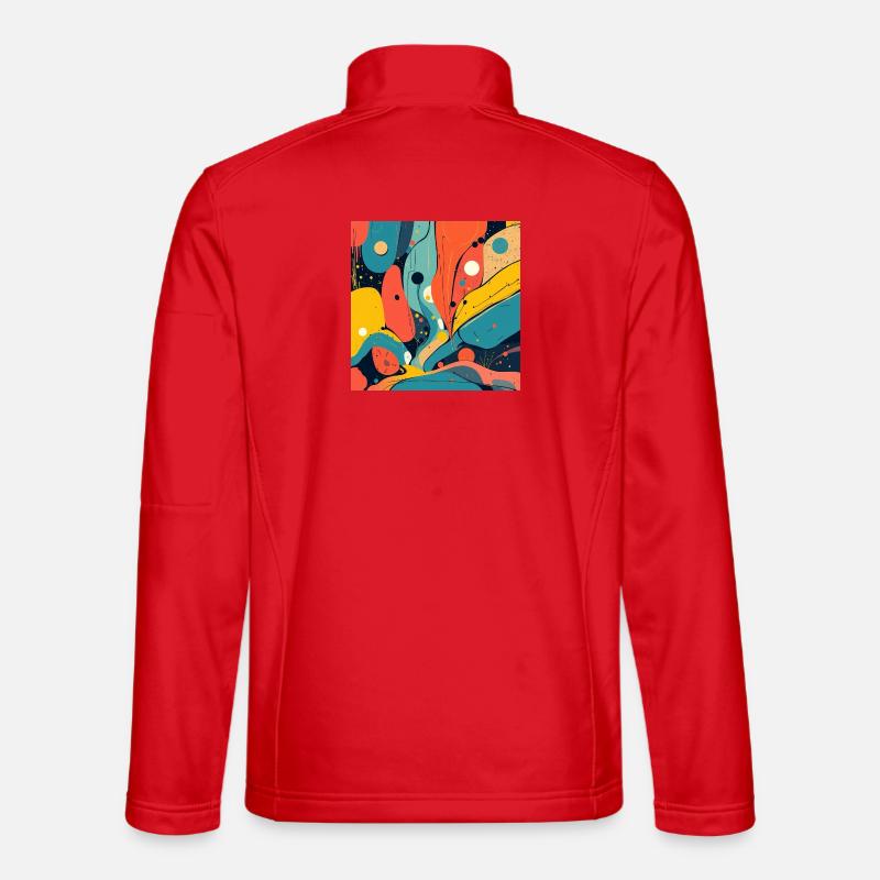 Explosion de couleurs abstraites dans des tons chauds Veste en tissu softshell Unisexe