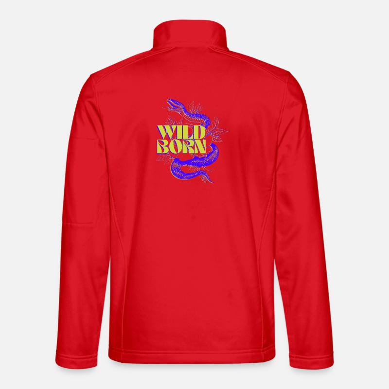 Wild Born Snake Tattoo Design - Unisex Softshell Jacket - red