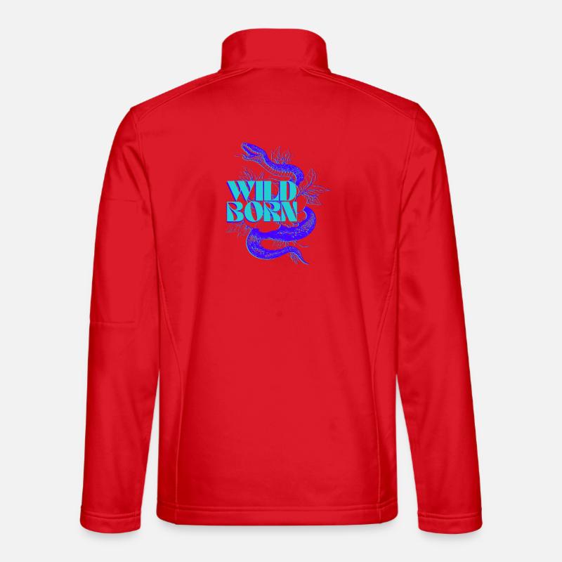Vivid Snake Wild Born Illustration - Unisex Softshell Jacket - red