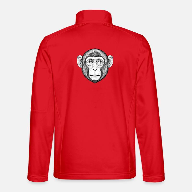 Expressive monkey portrait - Unisex Softshell Jacket - red