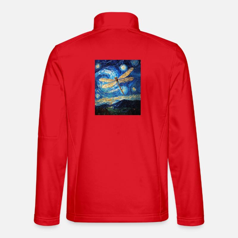 Dragonfly Van Gogh Style Starry Night Unisex Softshell Jacket