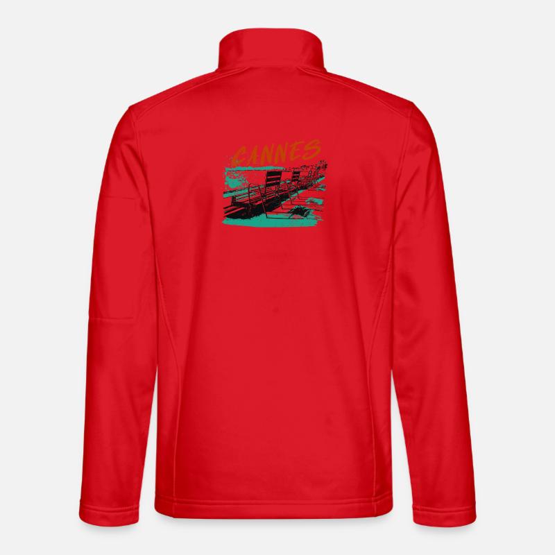 Cannes Côte d'Azur Illustration - Unisex Softshell Jacket - red