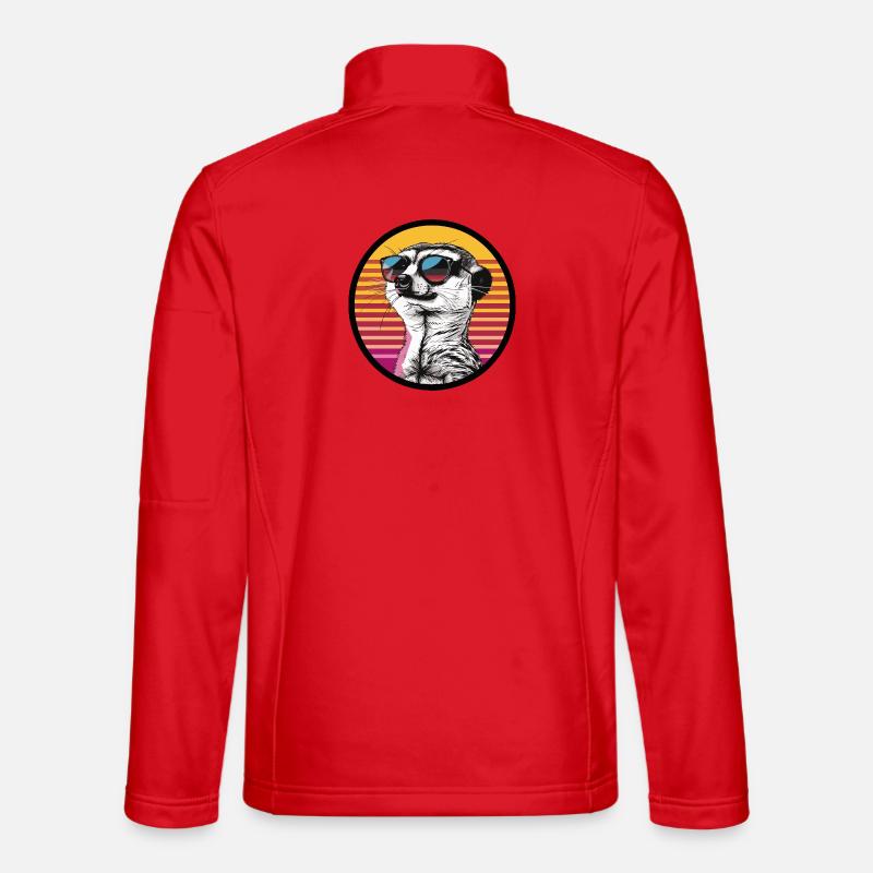 Weasel in Retro Sunglasses - Unisex Softshell Jacket - red