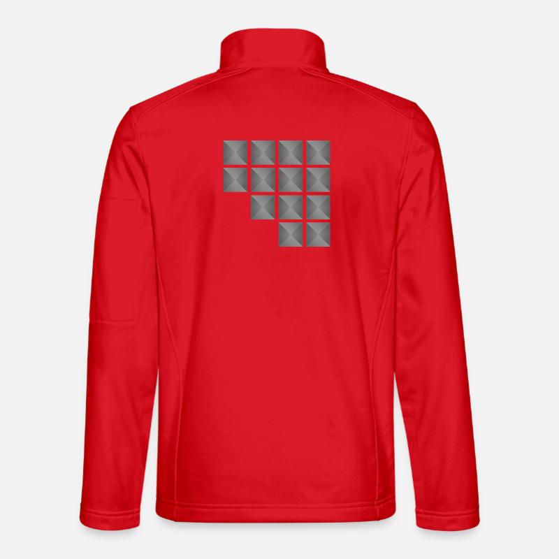 Minimalist Geometric Square Stud Pattern Unisex Softshell Jacket