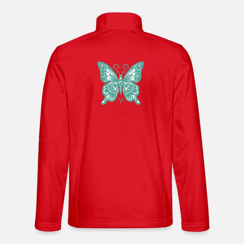 Ätherisches Schmetterlingsdesign für T-Shirts - Unisex Softshelljacke - Rot