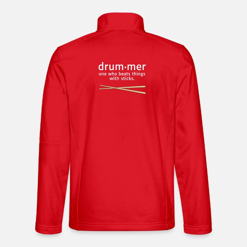 Drummer Definition Funny Drummer Saying - Unisex Softshell Jacket - red