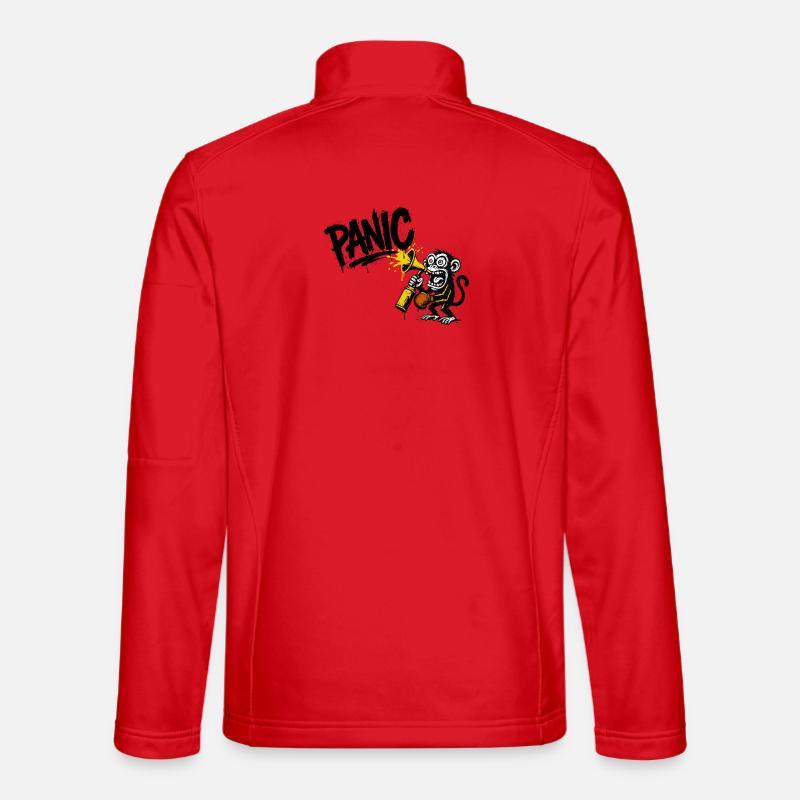 Ausdrucksstarker Affe mit Megafon - Unisex Softshelljacke - Rot