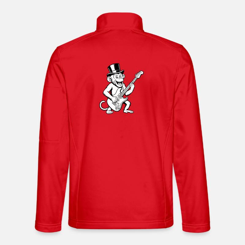 Cool monkey with electric guitar in retro style Unisex Softshell Jacket