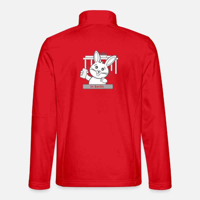 Niedliches Hasenportrait in Berlin - Unisex Softshelljacke - Rot