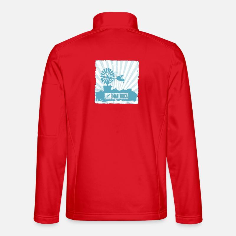 Mallorca Windmill and Design - Unisex Softshell Jacket - red