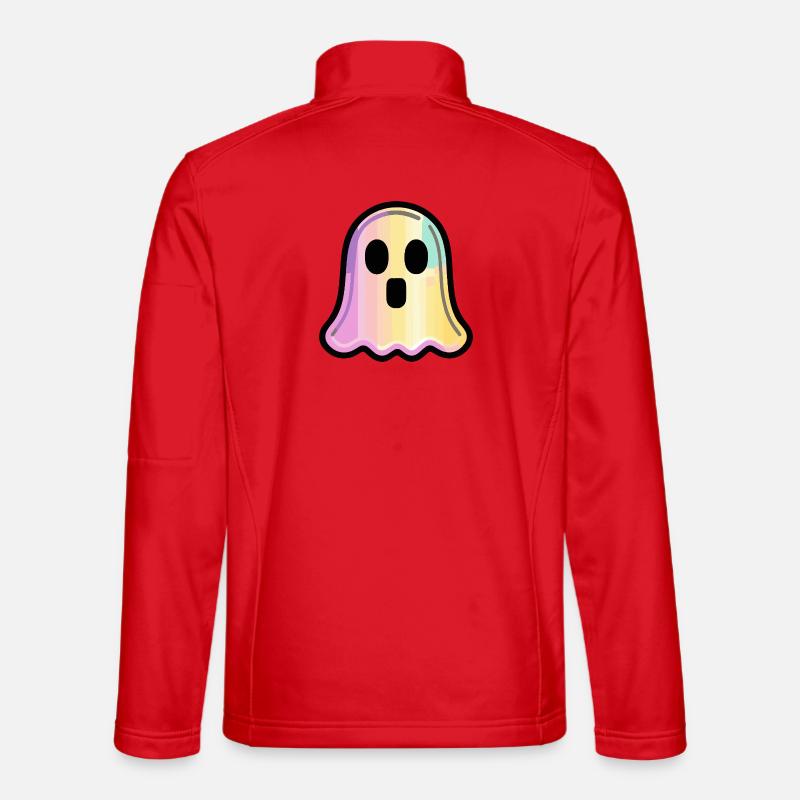 Ghost Halloween Comic Cute - Unisex Softshell Jacket - red