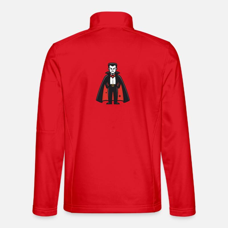 Vampire Halloween Comic Funny - Unisex Softshell Jacket - red