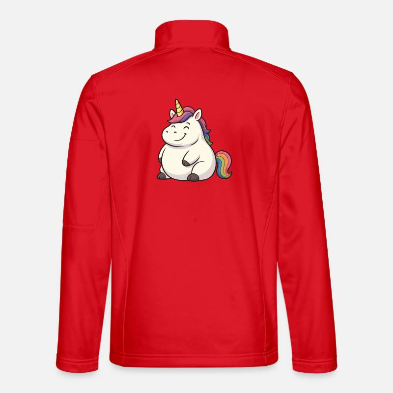 Lustiger Einhorn Cartoon-Design Unisex Softshelljacke