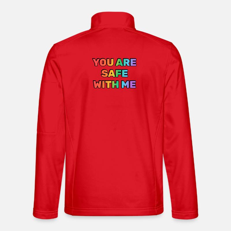 You Are Safe With Me Rainbow - Unisex Softshell Jacket - red