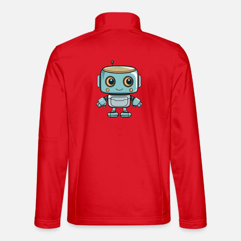 Cute robot print for kids - Unisex Softshell Jacket - red