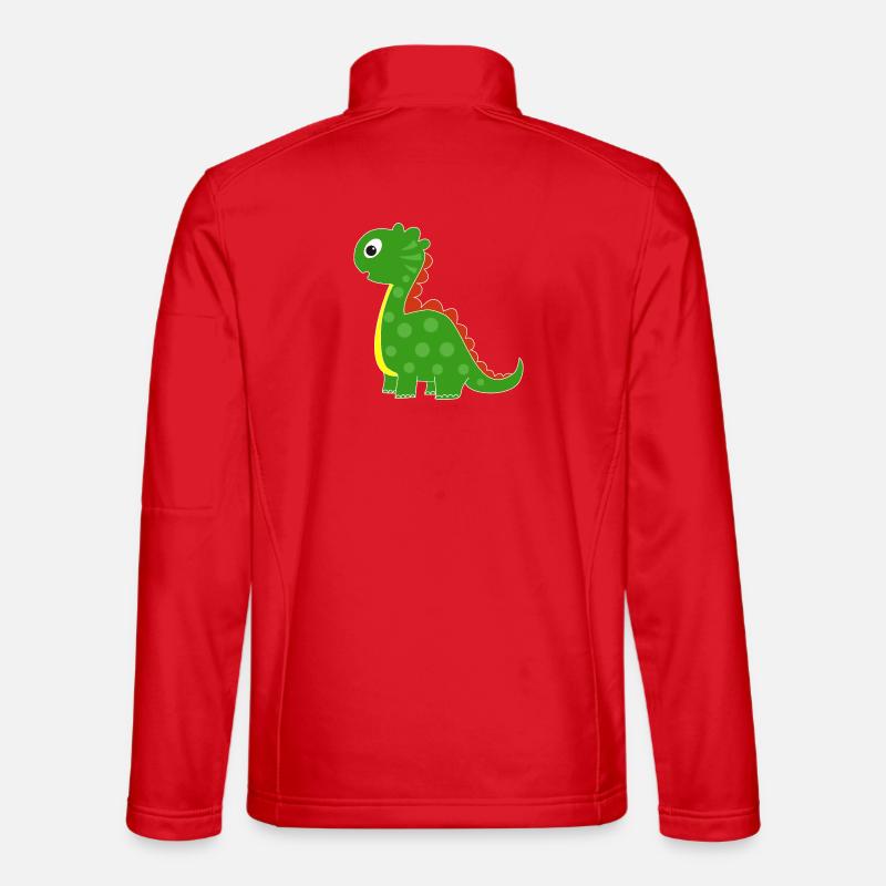 Grüner Dino mit hellen Punkten - Unisex Softshelljacke - Rot