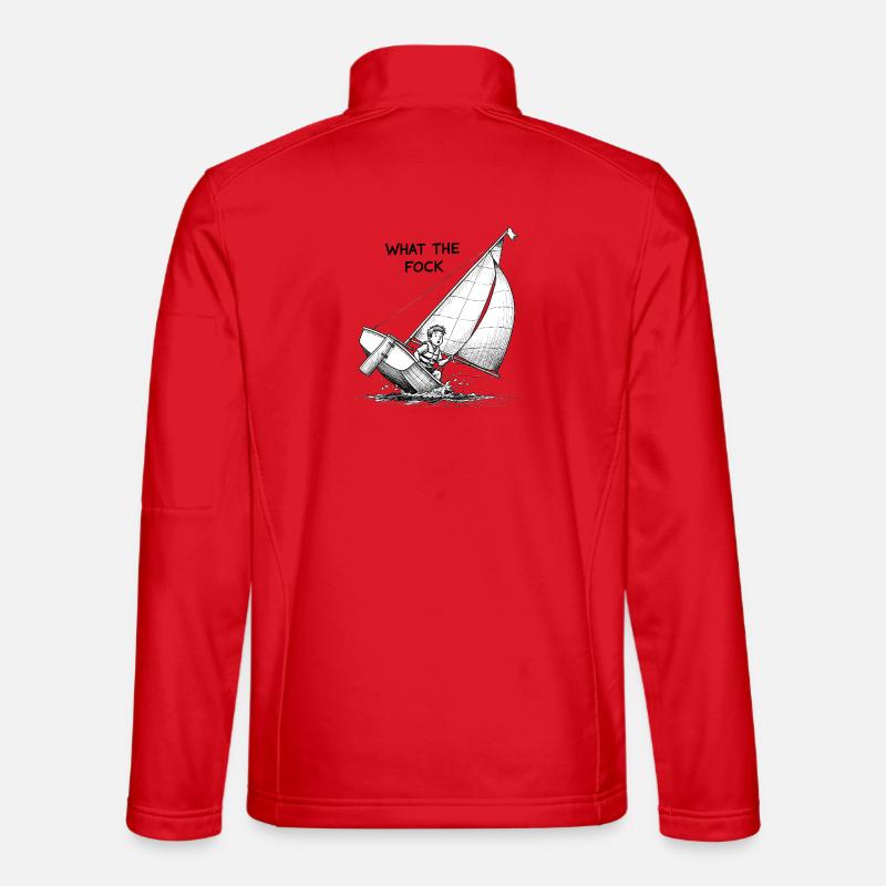 What the Fock – Segelboot Cartoon - Unisex Softshelljacke - Rot