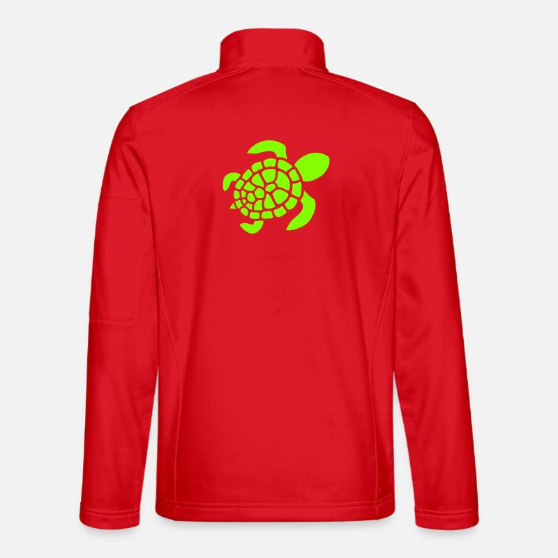 Turtle Logo Turtle Shell Pattern Icon - Unisex Softshell Jacket - red