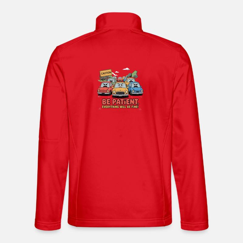 Geduld auf der Straße - Unisex Softshelljacke - Rot