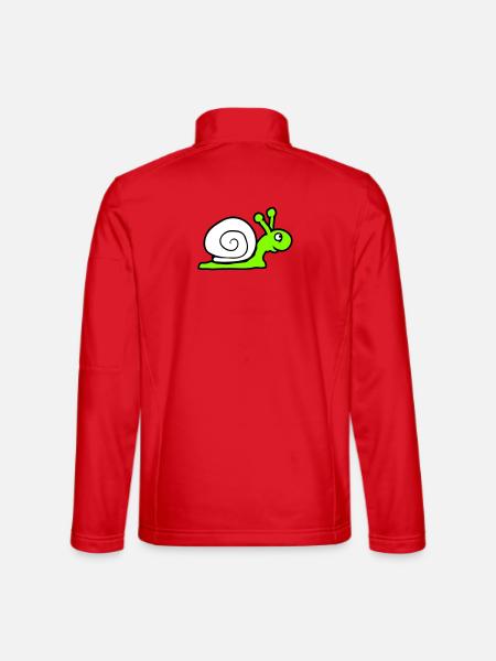 Schnecke Schneckenhaus niedlich süß glücklich Cool - Unisex Softshelljacke - Rot - Hinten