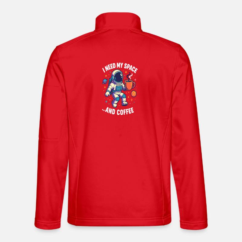 Astronaut with coffee - Unisex Softshell Jacket - red