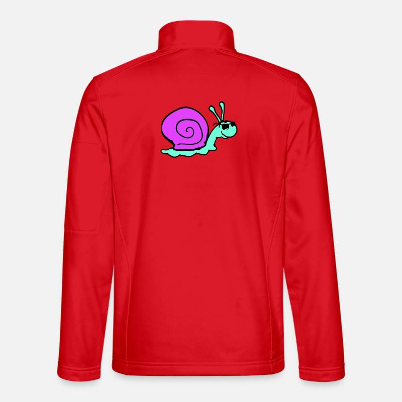 Snail Sunglasses Cool Black Glasses Smile - Unisex Softshell Jacket - red