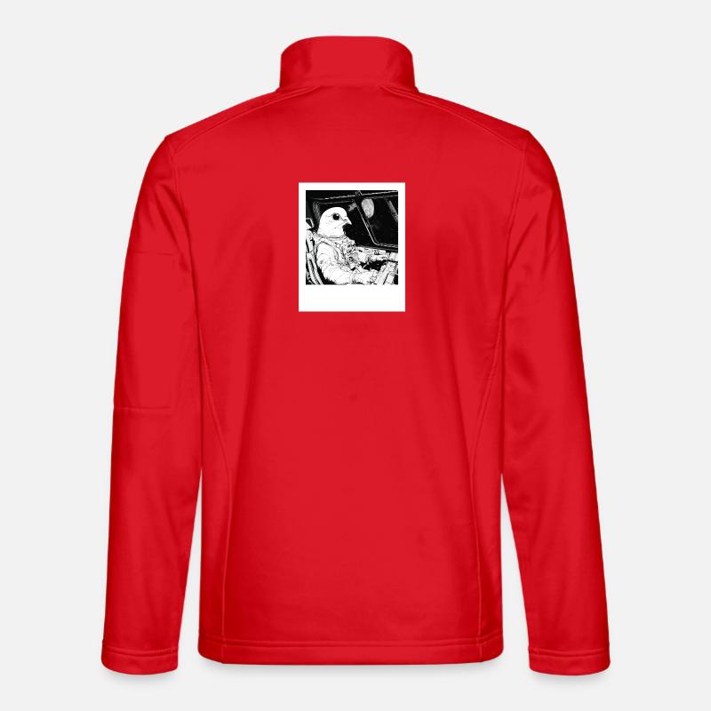 Raumtaube im Astronautenkosmos - Unisex Softshelljacke - Rot