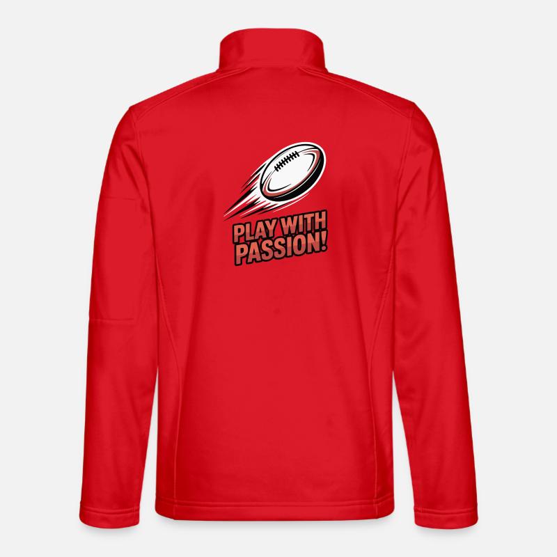 Spielen Sie mit Leidenschaft Rugby Burst - Unisex Softshelljacke - Rot
