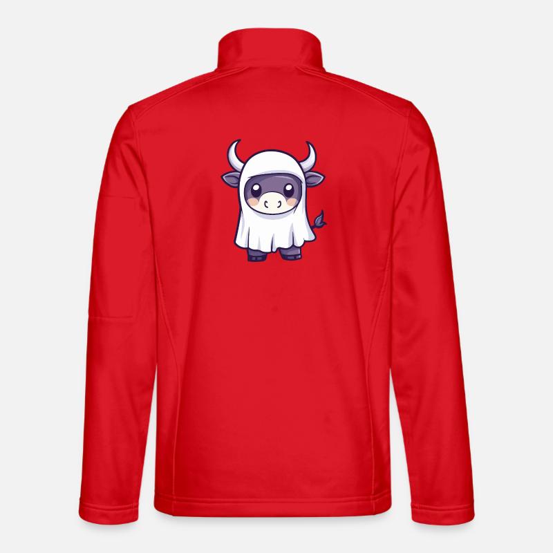 Bull Halloween Ghost - Unisex Softshell Jacket - red