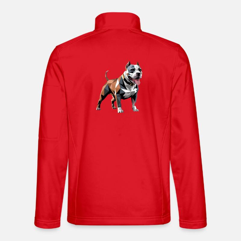 Bulldog - Cool Low Poly  Logo - Unisex Softshell Jacket - red