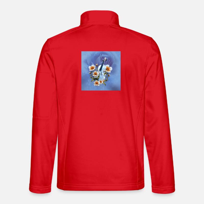 Celeste Geige mit Blumen - Unisex Softshelljacke - Rot