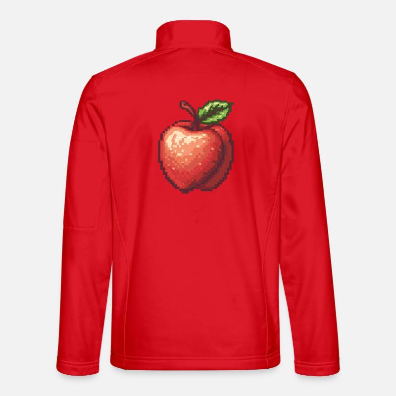 Retro Pixel Apfel - Unisex Softshelljacke - Rot