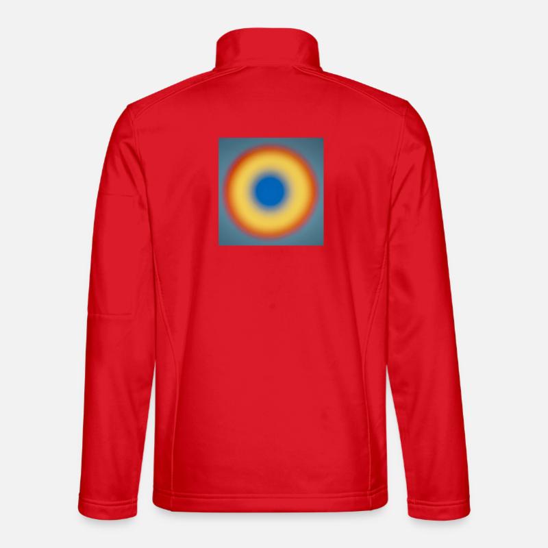 Blue circle_001 - Unisex Softshell Jacket - red
