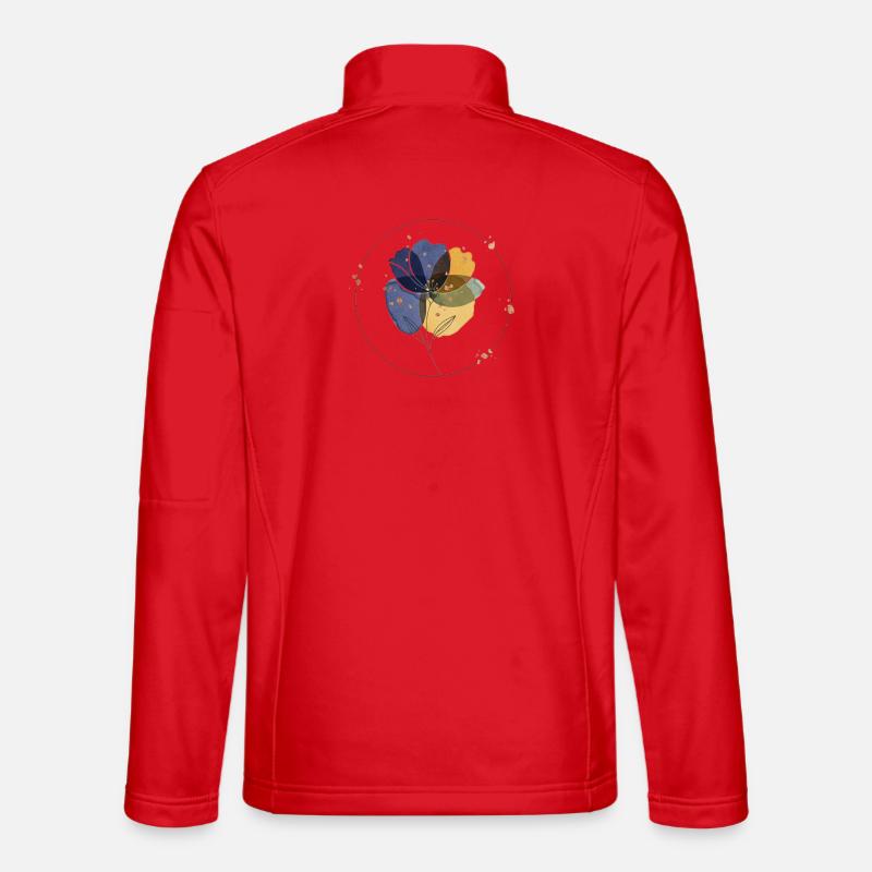 Aquarell Blumenkreis - Unisex Softshelljacke - Rot