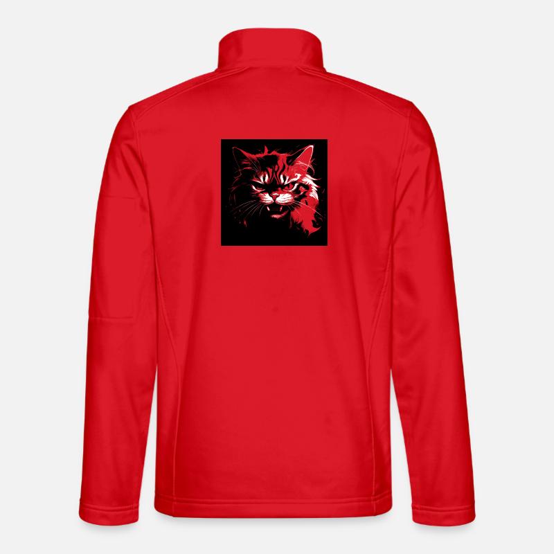 Angry cat - Unisex Softshell Jacket - red