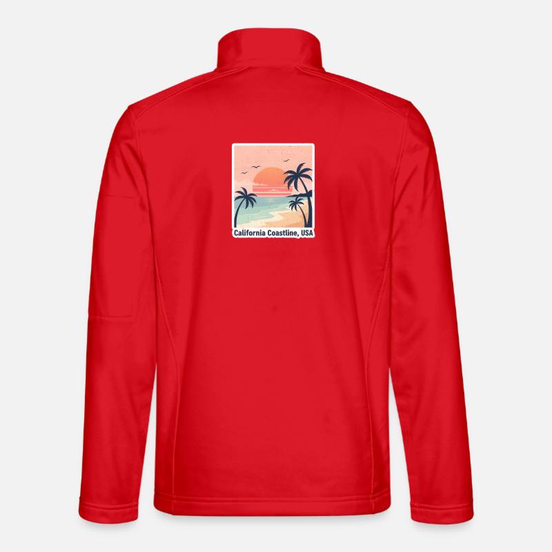 California Coastal Sun - Unisex Softshell Jacket - red