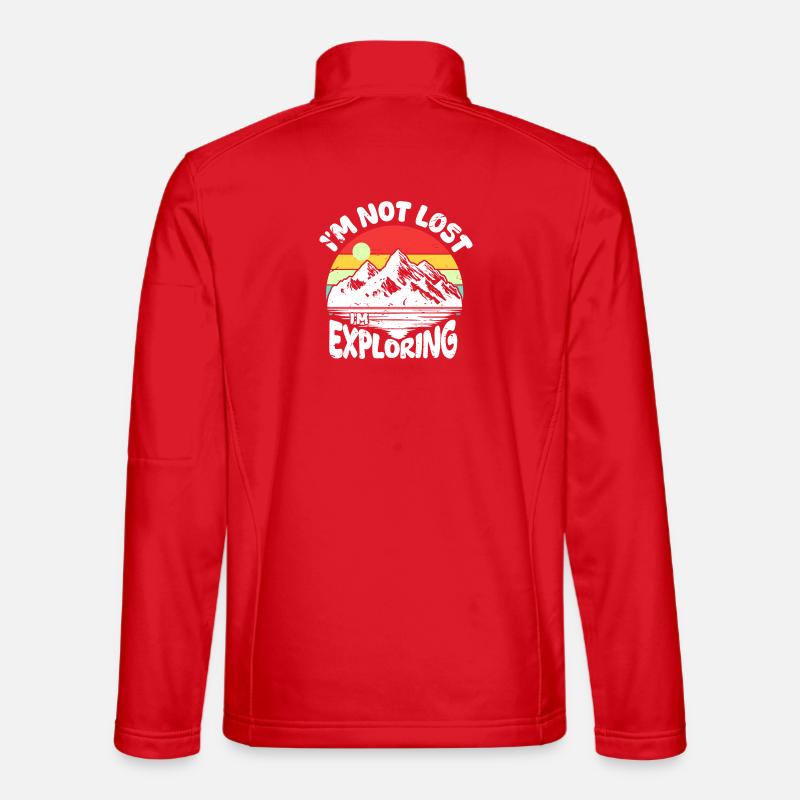 Retro Mountain Exploration - Unisex Softshell Jacket - red