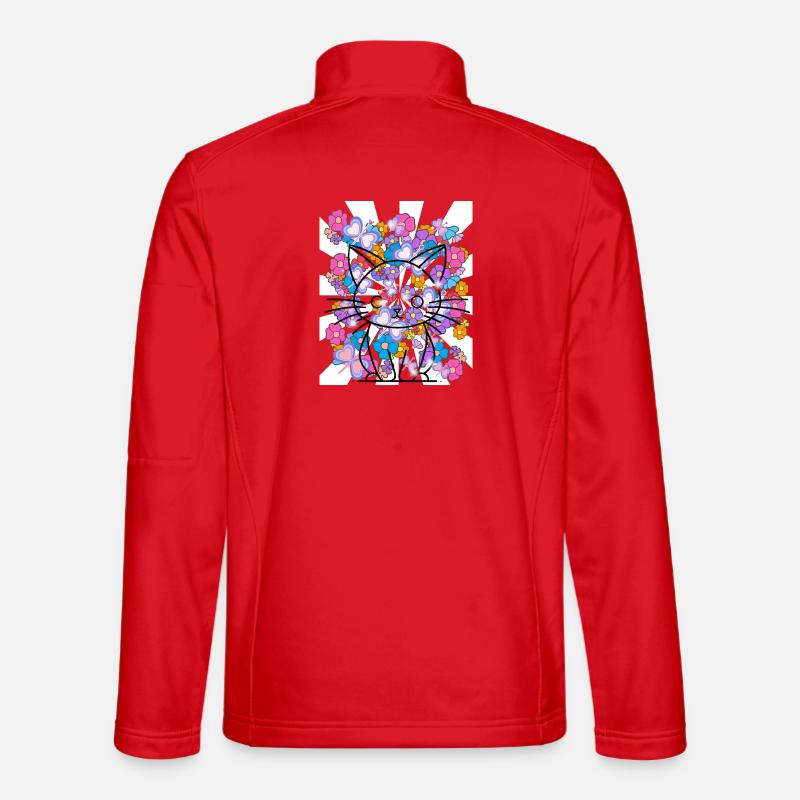 Retro Katze Kinder 60er - Unisex Softshelljacke - Rot