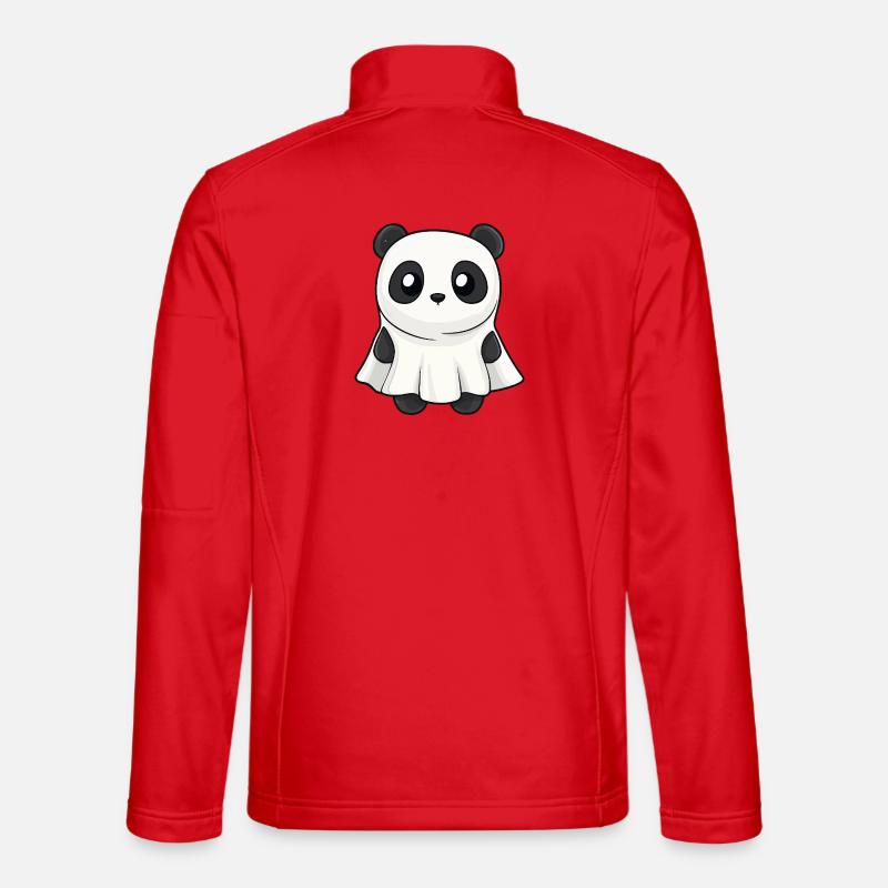 Panda Halloween Ghost - Unisex Softshell Jacket - red