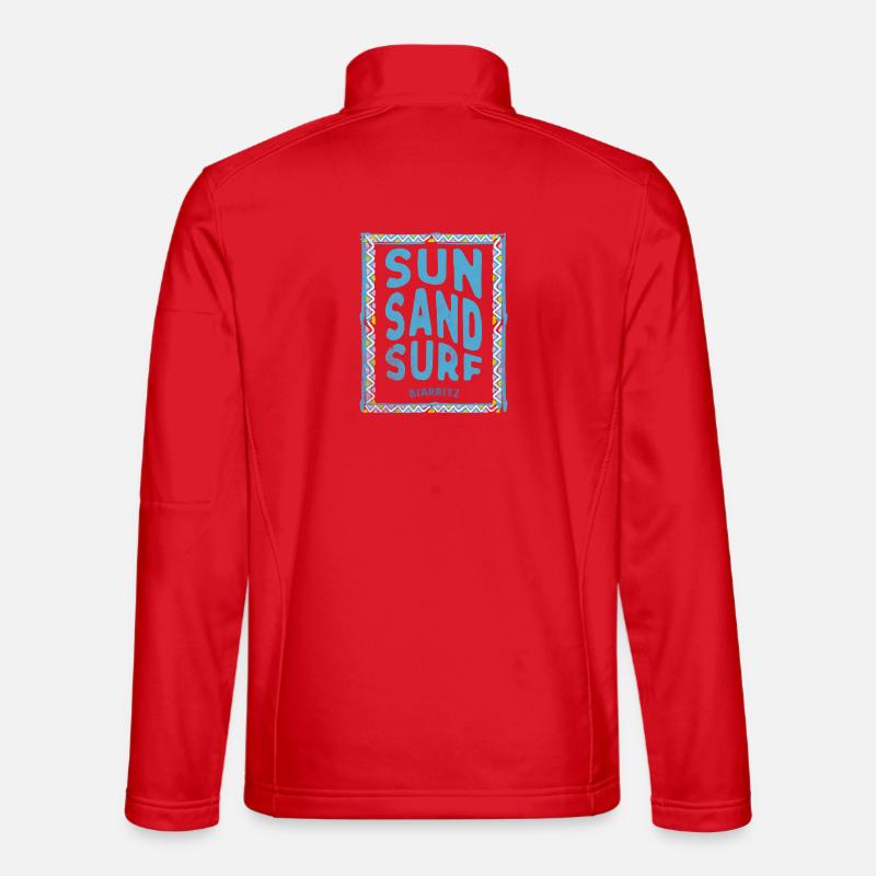 Sonne Sand Surfen Biarritz - Unisex Softshelljacke - Rot