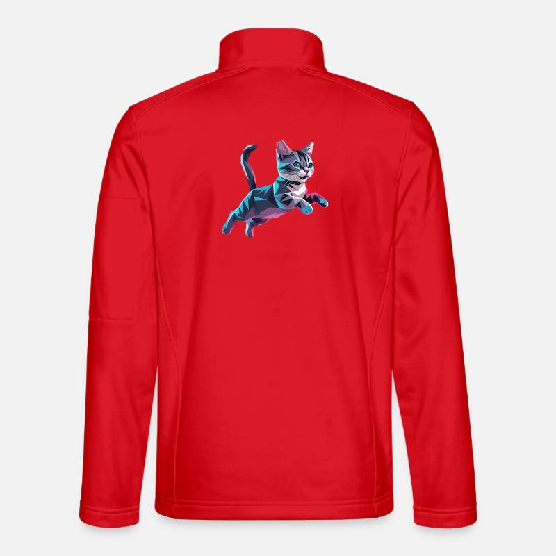 Kitten - Cool Low Poly Logo - Unisex Softshell Jacket - red