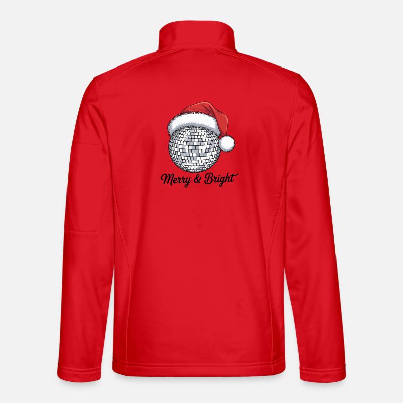 Disco Weihnachtsmann mit Merry & Bright - Unisex Softshelljacke - Rot