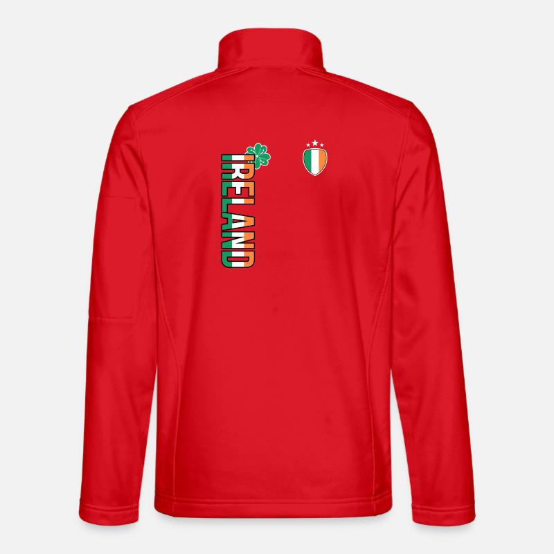 Ireland Vertical Flag Crest Tee - Unisex Softshell Jacket - red