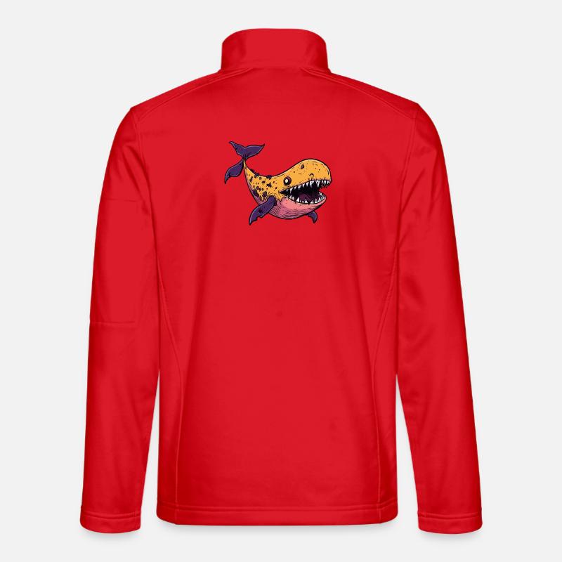 Whale Halloween Comic Funny - Unisex Softshell Jacket - red