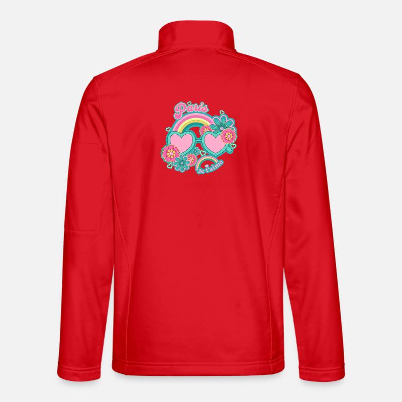 Paris Regenbogen Rosé Herzen - Unisex Softshelljacke - Rot