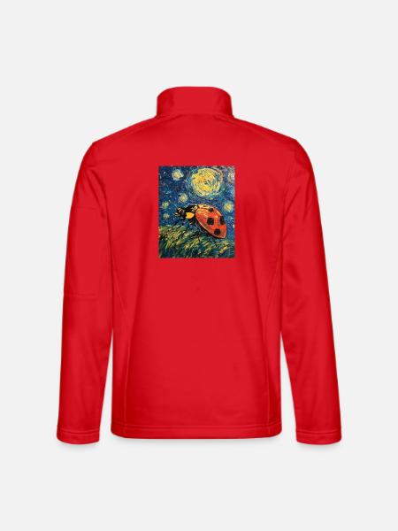 Marienkäfer Van Gogh Style Starry Night - Unisex Softshelljacke - Rot