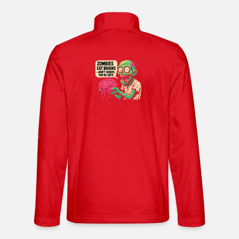 Zombie Gehirn Spaß Retro - Unisex Softshelljacke - Rot