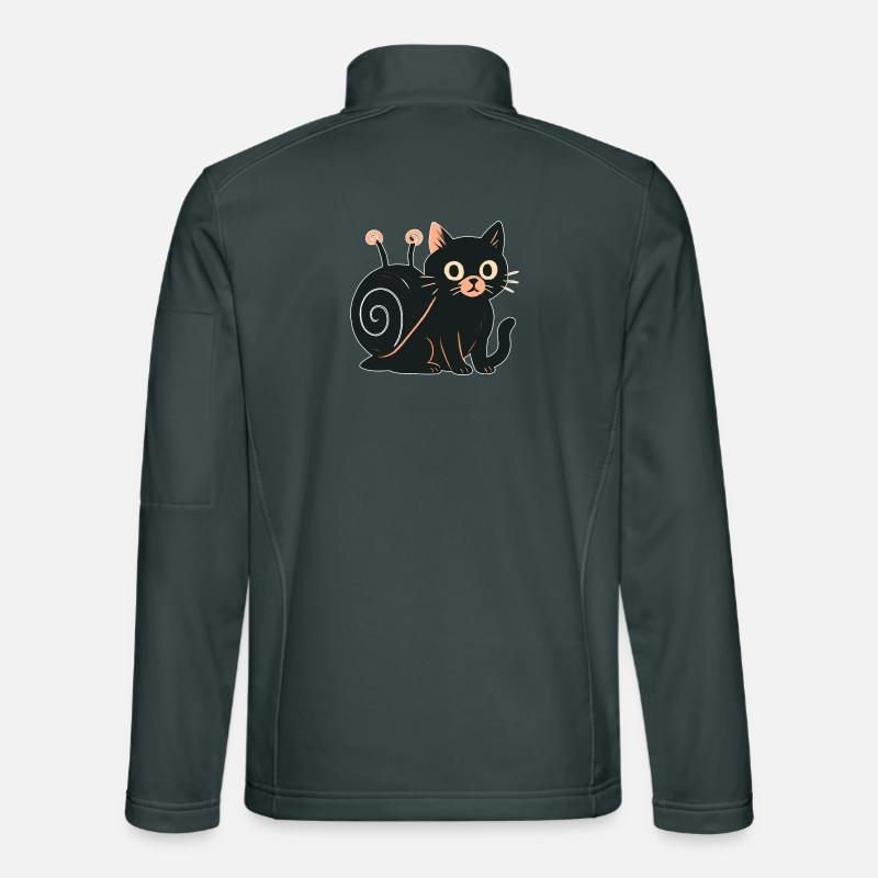 Night cat silhouette cat with orange accent Unisex Softshell Jacket