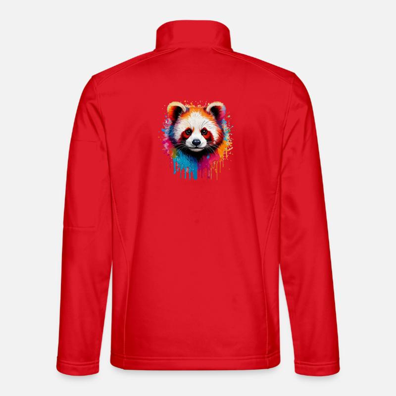 Panda Aquarellfarben Explosion - Unisex Softshelljacke - Rot